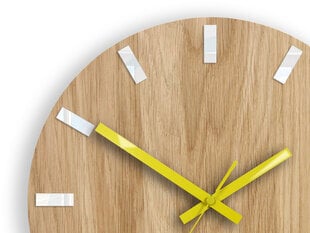 Sieninis laikrodis SimpleWoodWhiteYellow kaina ir informacija | Laikrodžiai | pigu.lt