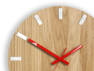 Sieninis laikrodis SimpleWoodWhiteRed цена и информация | Часы | pigu.lt