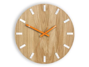 Sieninis laikrodis SimpleWoodWhiteOrange kaina ir informacija | Laikrodžiai | pigu.lt