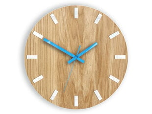 Sieninis laikrodis SimpleWoodWhiteBlue цена и информация | Часы | pigu.lt