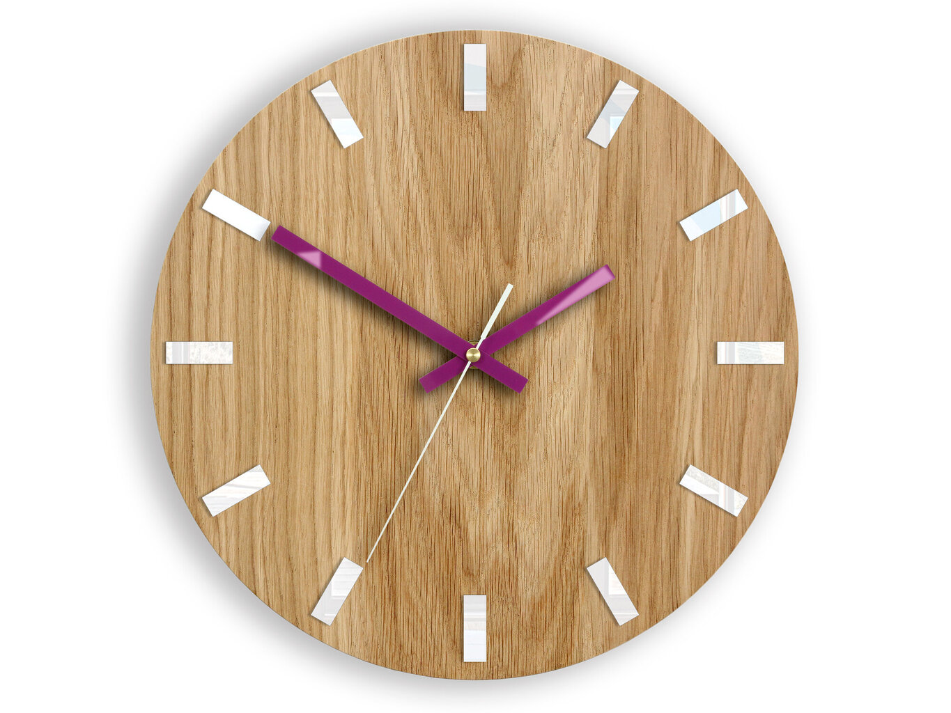 Sieninis laikrodis SimpleWoodWhiteViolet kaina ir informacija | Laikrodžiai | pigu.lt