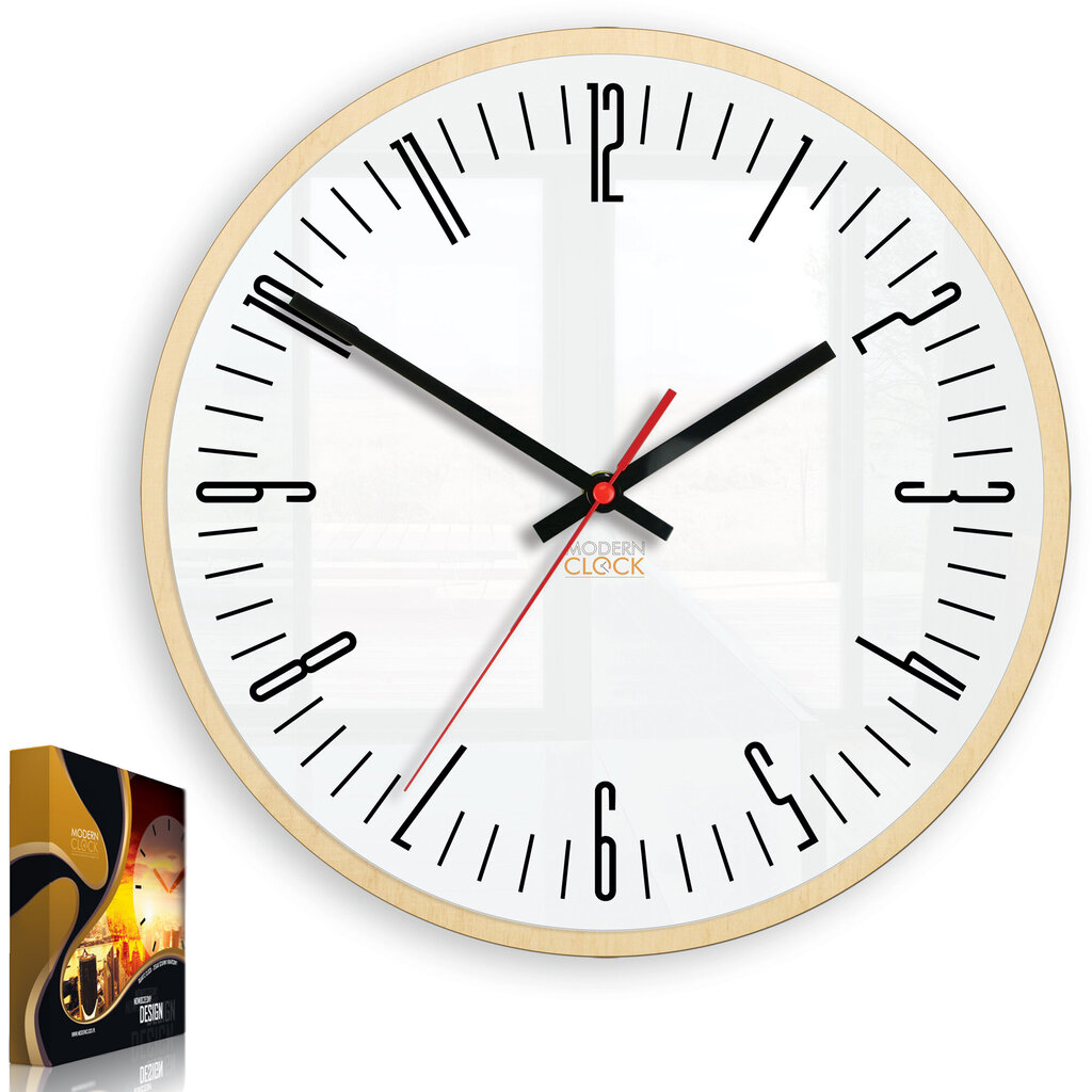 Sieninis laikrodis PianoWhite kaina ir informacija | Laikrodžiai | pigu.lt