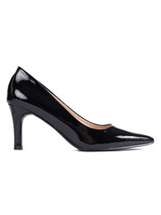 Классические женские туфли-лодочки Shelovet черные лакированные на высоком каблуке цена и информация | Женские туфли | pigu.lt