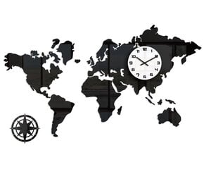 Sieninis laikrodis MapaswiataBlack цена и информация | Часы | pigu.lt