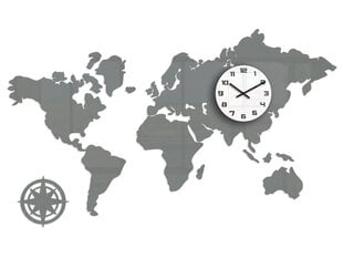 Sieninis laikrodis MapaSwiataGrey kaina ir informacija | Laikrodžiai | pigu.lt