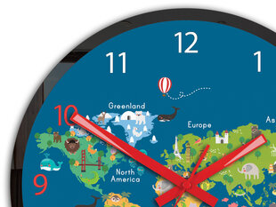 Vaikiškas sieninis laikrodis MapForkids цена и информация | Часы | pigu.lt