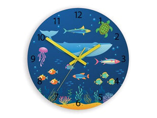 Vaikiškas sieninis laikrodis Animals of the ocean kaina ir informacija | Laikrodžiai | pigu.lt