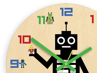 Vaikiškas sieninis laikrodis Robot kaina ir informacija | Laikrodžiai | pigu.lt