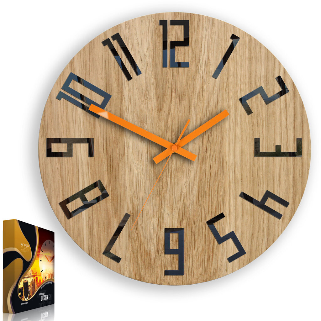 Sieninis laikrodis SlimWoodBlackOrange kaina ir informacija | Laikrodžiai | pigu.lt