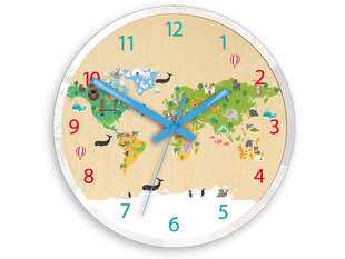 Vaikiškas sieninis laikrodis EdukacyjnySklejka kaina ir informacija | Laikrodžiai | pigu.lt