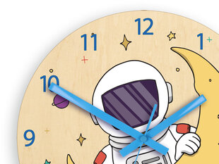 Vaikiškas sieninis laikrodis Quiet Astronauta kaina ir informacija | Laikrodžiai | pigu.lt