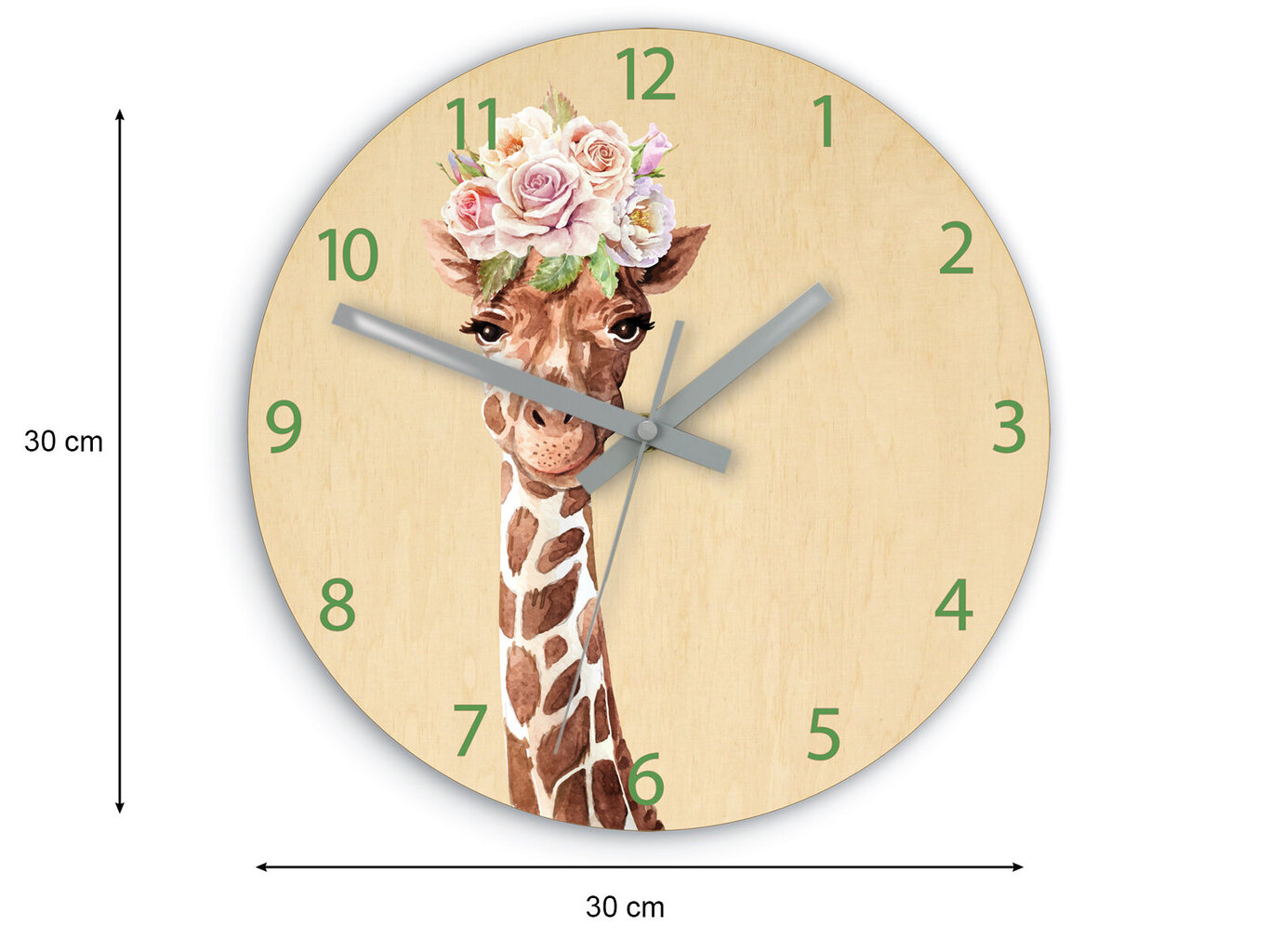 Vaikiškas sieninis laikrodis Žirafa kaina ir informacija | Laikrodžiai | pigu.lt
