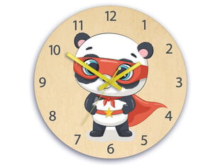 Vaikiškas sieninis laikrodis PandaBohater kaina ir informacija | Laikrodžiai | pigu.lt
