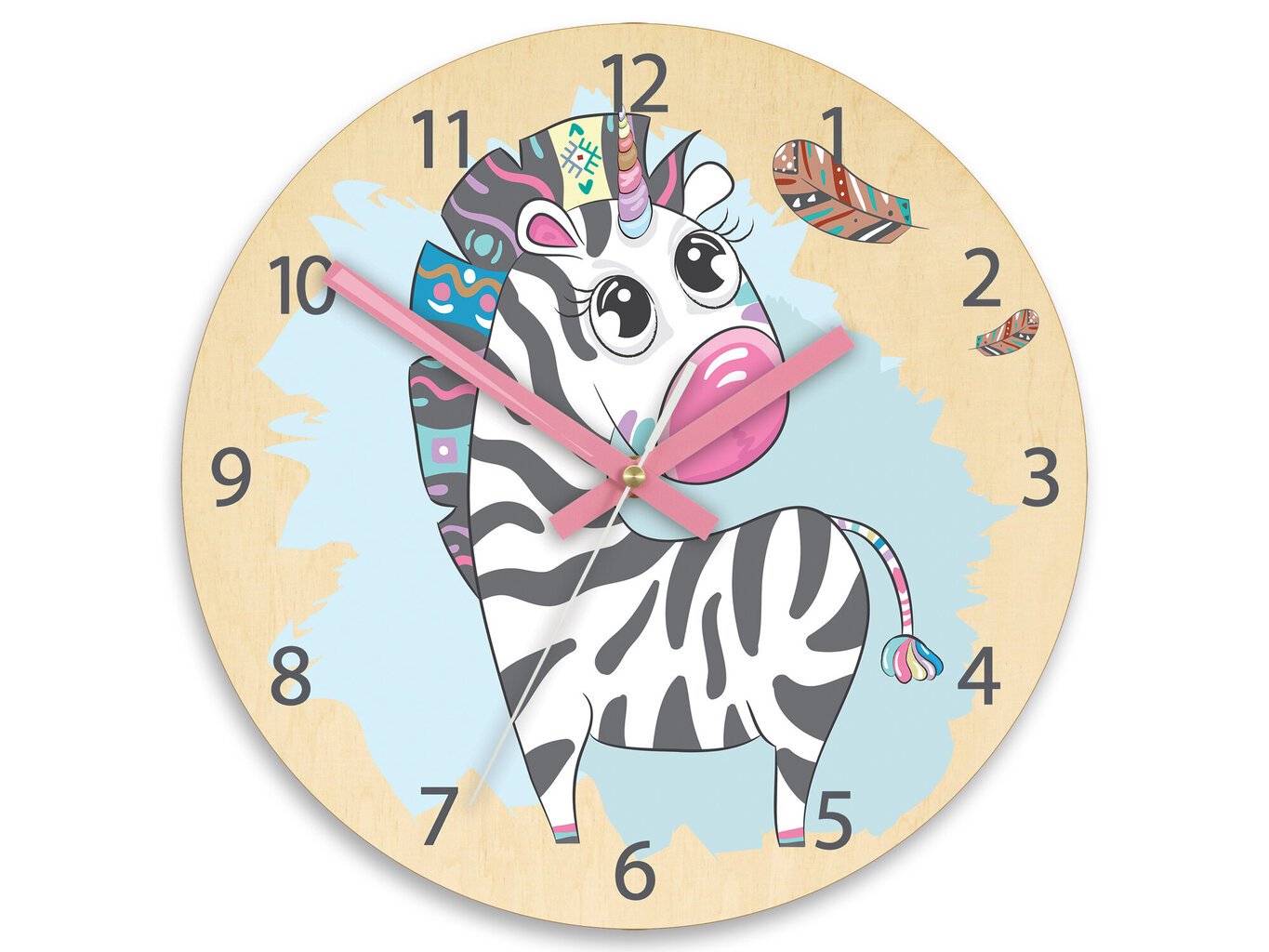 Vaikiškas sieninis laikrodis Zebras kaina ir informacija | Laikrodžiai | pigu.lt