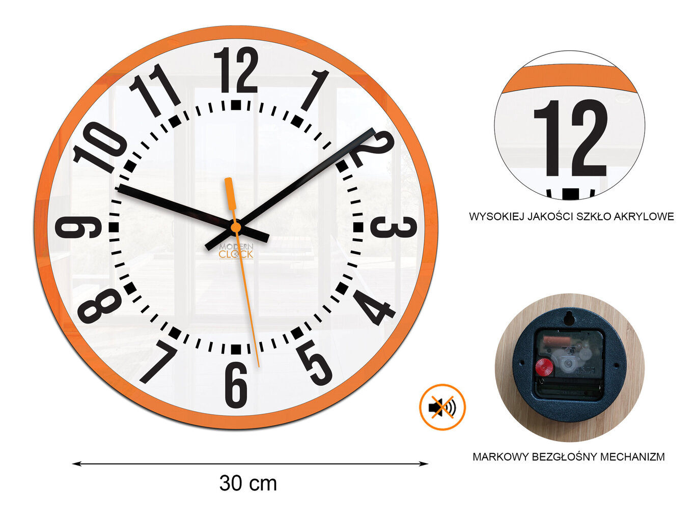 Sieninis laikrodis OskarOrange цена и информация | Laikrodžiai | pigu.lt