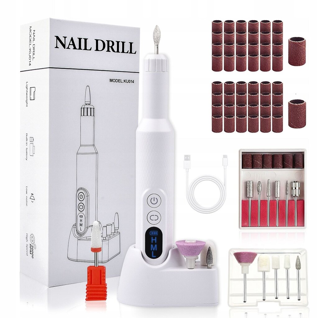Nail Drill KU014 цена и информация | Manikiūro, pedikiūro aparatai | pigu.lt