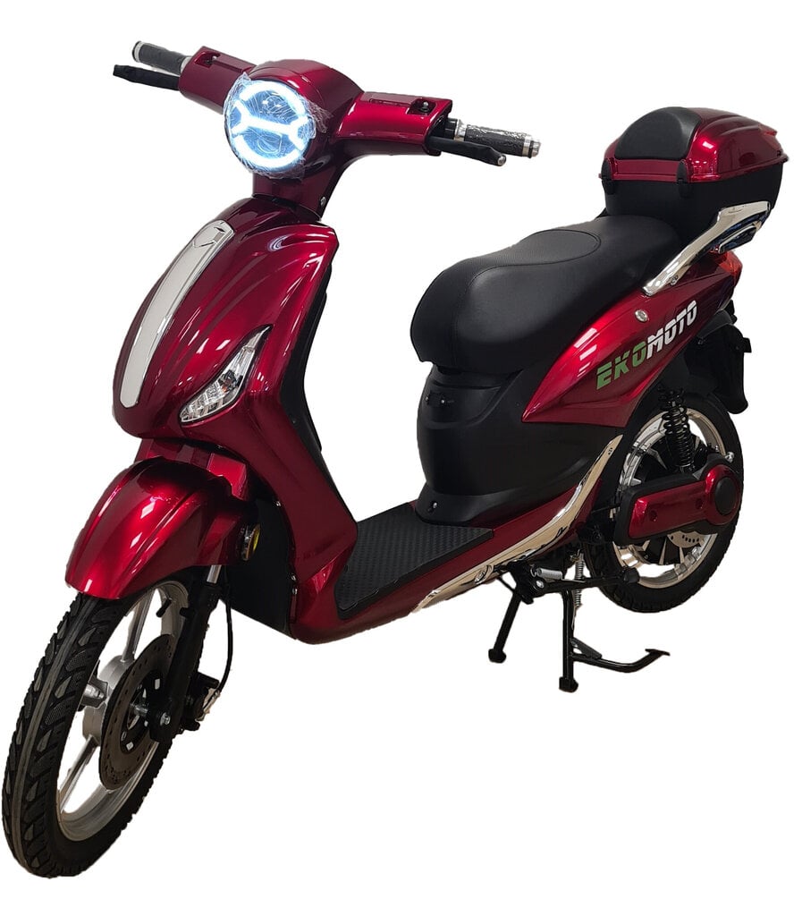 Elektrinis mopedas Ekomoto, raudonas kaina ir informacija | Elektriniai motoroleriai | pigu.lt