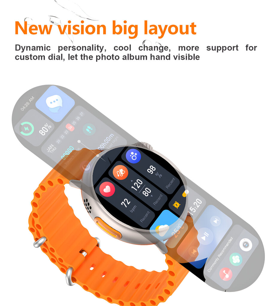 Livman GT88 Orange kaina ir informacija | Išmanieji laikrodžiai (smartwatch) | pigu.lt