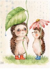 Deimantinė mozaika su rėmeliu TM Varvikas Hedgehogs and rain LE033e 30x40 cm kaina ir informacija | Deimantinės mozaikos | pigu.lt