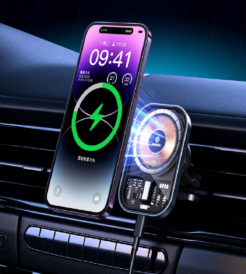 Automobilinis telefono laikiklis su bevieliu krovimu Remax kaina ir informacija | Telefono laikikliai | pigu.lt