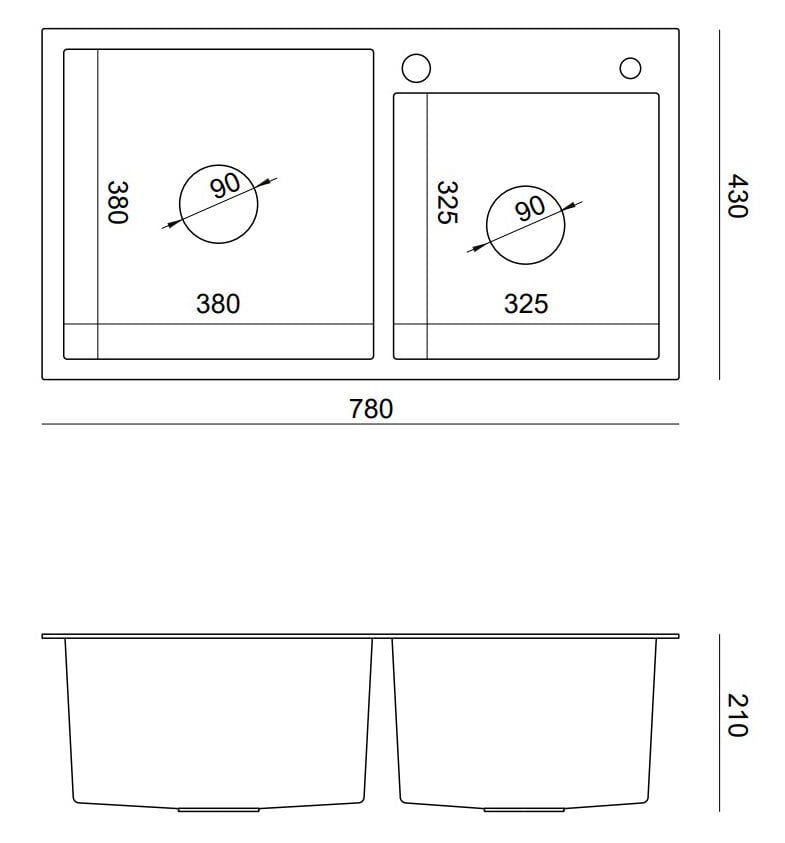 Plautuvė Granitan, 78x43 cm kaina ir informacija | Virtuvinės plautuvės | pigu.lt