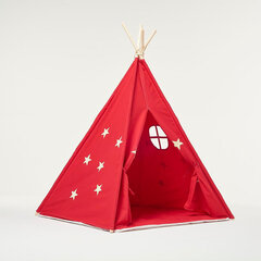 Игровая палатка Teepee Play Tent, красная с звёздами цена и информация | Детские игровые домики | pigu.lt