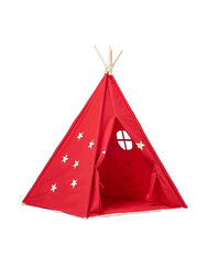 Игровая палатка Teepee Play Tent, красная с звёздами цена и информация | Детские игровые домики | pigu.lt