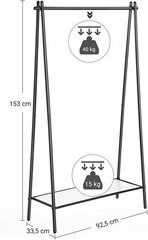 Черная вешалка для одежды LOFT Songmics цена и информация | Вешалки для одежды | pigu.lt