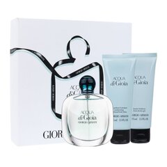 Rinkinys Armani Acqua Di Gioia: EDP, 100 ml + kūno losjonas, 75 ml + dušo gelis, 75 ml kaina ir informacija | Kvepalai moterims | pigu.lt