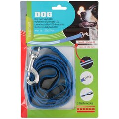 Pavadėlis šuniui su LED juostele Dog, 120x2.5 cm, mėlynas kaina ir informacija | Pavadėliai šunims | pigu.lt