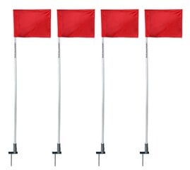 Kampinės vėliavos Yakimasport, 4 vnt, raudonos kaina ir informacija | Futbolo apranga ir kitos prekės | pigu.lt