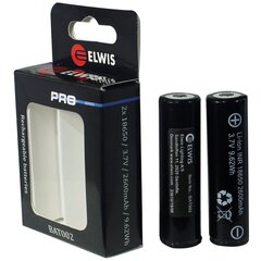 Akumuliatorius 18650 Elwis, 3.7V 2600mAh 9.62Wh Li-Ion, 2 vnt. цена и информация | Фонарики, прожекторы | pigu.lt