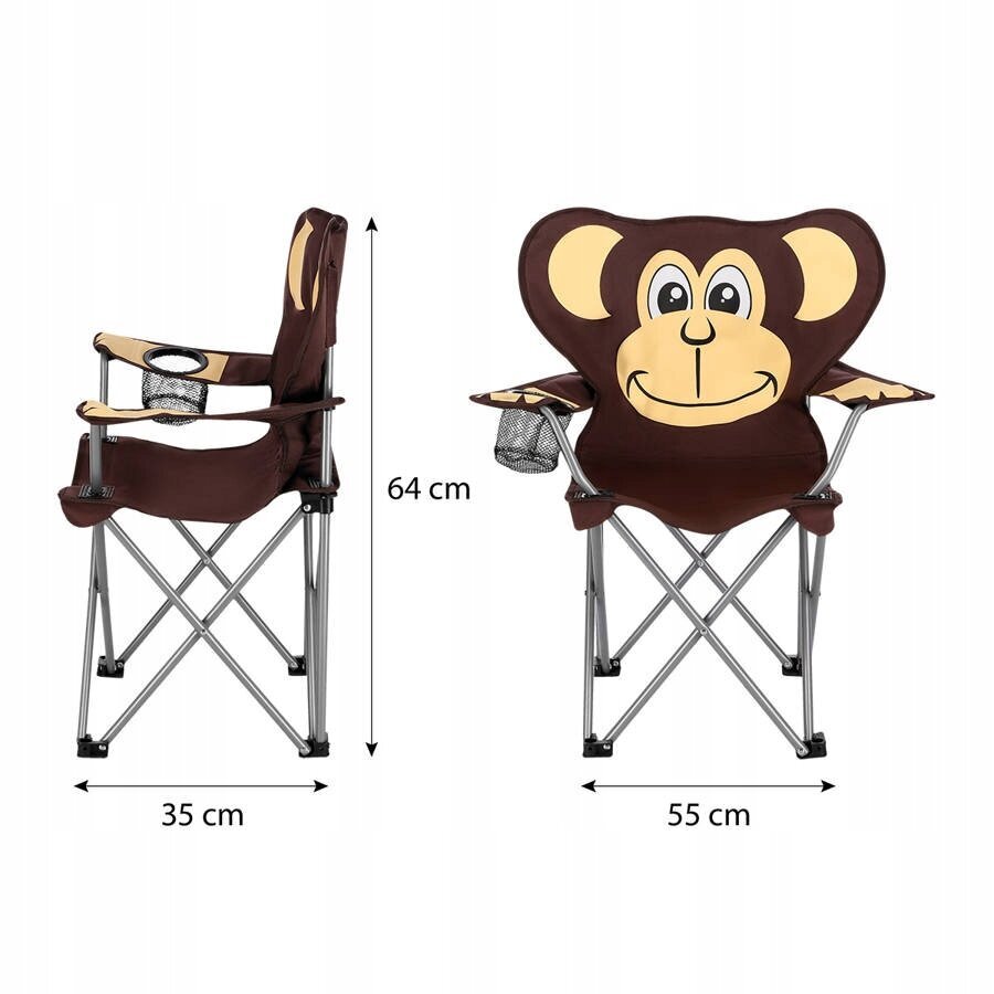 Turistinė kėdė su atlošu Nils Camp, ruda, 55x64x35cm kaina ir informacija | Turistiniai baldai | pigu.lt