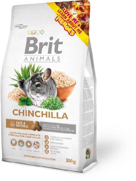 Brit Animals Chinchilla 300 g kaina ir informacija | Graužikų ir triušių maistas | pigu.lt