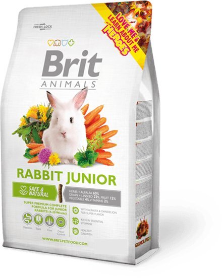 Pašaras triušiams Brit Animals Rabbit Junior 1,5 kg цена и информация | Graužikų ir triušių maistas | pigu.lt