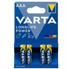 Varta baterijos LR03, 4 vnt. kaina ir informacija | Elementai | pigu.lt