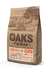 Oak's Farm Grain Free suaugusiems visų veislių šunims su lašiša ir kriliu, 12 kg kaina ir informacija | Sausas maistas šunims | pigu.lt