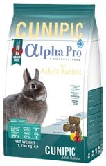 Корм для кроликов Cunipic Alpha Pro Adult, 1,75 кг цена и информация | Корм для грызунов | pigu.lt
