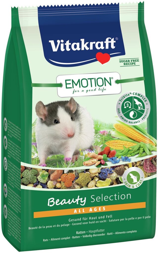 Pašaras žiurkėms Vitakraft Emotion Beauty, 600 g цена и информация | Graužikų ir triušių maistas | pigu.lt
