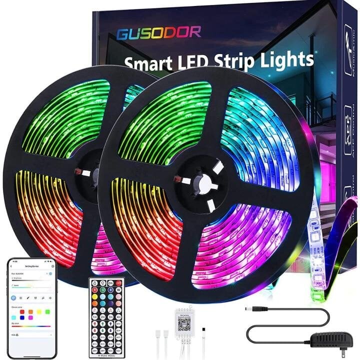 Išmani LED juosta 5050 RGB Bluetooth, 20 m kaina ir informacija | LED juostos | pigu.lt