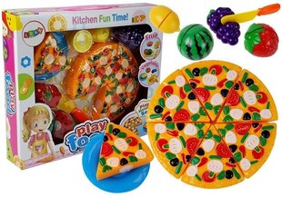 Žaislinės picos ir vaisių pjaustymo rinkinys LeanToys kaina ir informacija | Žaislai mergaitėms | pigu.lt