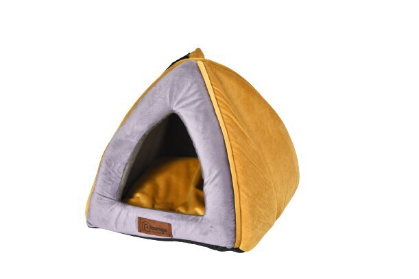 Gyvūnų guolis-namelis P.Lounge, 35x35x30 cm, violetinis/geltonas kaina ir informacija | Guoliai, pagalvėlės | pigu.lt