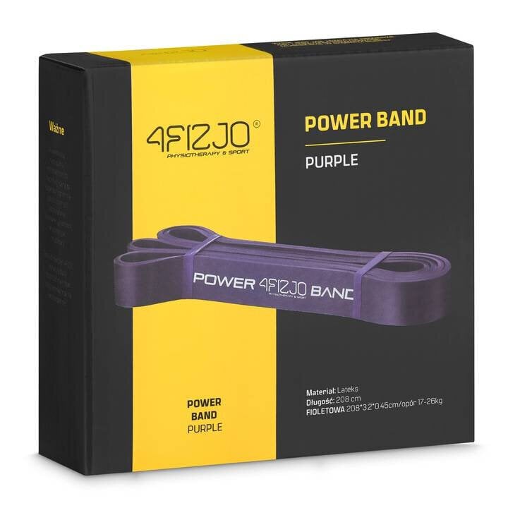 Pasipriešinimo guma Power Band 4Fizjo, violetinė kaina ir informacija | Pasipriešinimo gumos, žiedai | pigu.lt