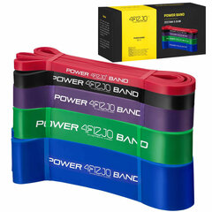 Комплект из 5 эластиков POWER BAND 4FIZJO цена и информация | Фитнес-резинки, гимнастические кольца | pigu.lt