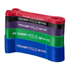 Комплект из 5 эластиков POWER BAND 4FIZJO цена и информация | Фитнес-резинки, гимнастические кольца | pigu.lt