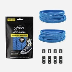 Эластичные шнурки Xpand No-Tie True Blue Reflective цена и информация | Средства для ухода за одеждой и обувью | pigu.lt