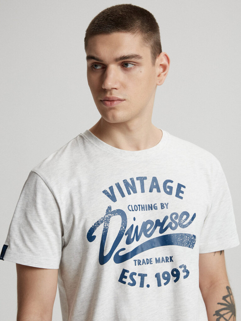 Marškinėliai vyrams Diverse s1816, balti kaina ir informacija | Vyriški marškinėliai | pigu.lt