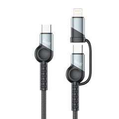 Кабель Budi 65W|20W PD 2в1 USB to USB-C | Lightning Cable (черный), 1 м цена и информация | Кабели для телефонов | pigu.lt
