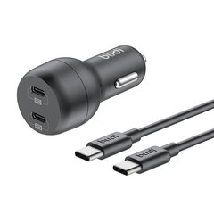 Budi Car Charger, 2x USB-C, 40W, PD + USB-C to USB-C Cable (Black) цена и информация | Зарядные устройства для телефонов | pigu.lt