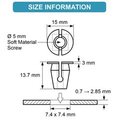 Tvirtinimo spaustukai ratų korpuso įdėklui, N90833801, 10vnt kaina ir informacija | Mechaniniai įrankiai | pigu.lt